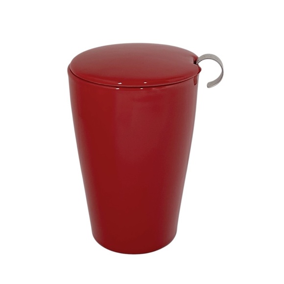 TEA FORTE Bright red Loose tea Infuser Cup with Lid Holds 12 oz. LIKE NEW - Picture 4 of 10